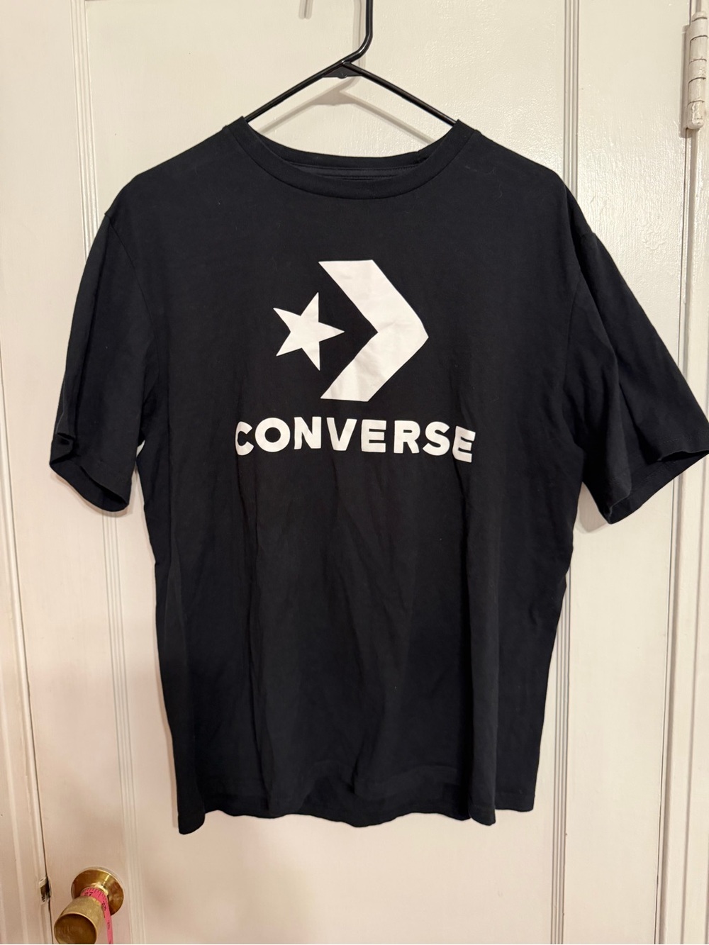 Converse Black Tee with White Star Chevron Logo